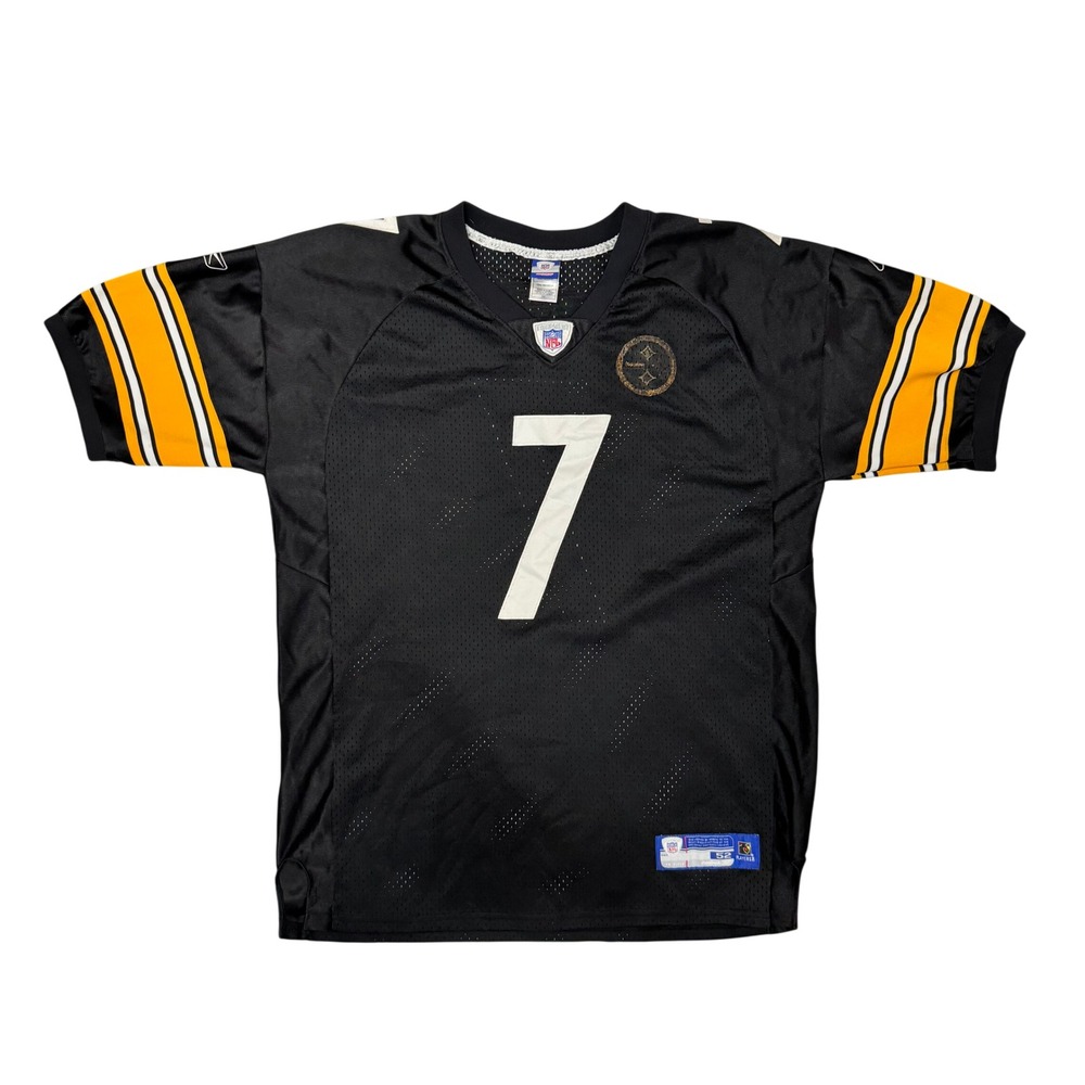 Reebok NFL Pittsburgh Steelers Ben Roethlisberger 7 Jersey Black Mens 52